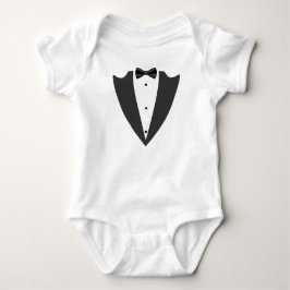 Tuxedo Anzug und Bug Krawatte Schwarzweiß T - Shir Baby Strampler
