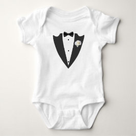 Tuxedo Anzug und Bug Krawatte Schwarzweiß T - Shir Baby Strampler