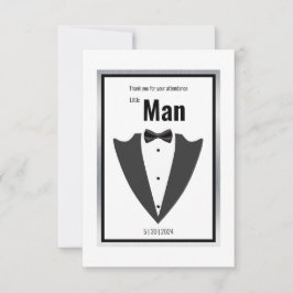 Tuxedo Anzug und Bugs Krawatte Schwarzweiß Dankeskarte