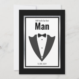 Tuxedo Anzug und Bugs Krawatte Schwarzweiß Einladung