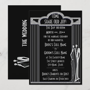 Tuxedo - Art Deco - Schwarz und Silber Einladung
