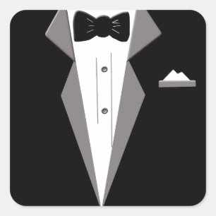 Tuxedo Art Quadratischer Aufkleber