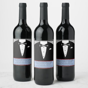 Tuxedo-Bachelor-Partyetiketten Weinetikett