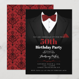 Tuxedo Birthday Einladung