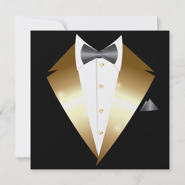 Tuxedo Black Krawatte Event INVITATION Einladung (Vorderseite)