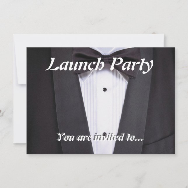 Tuxedo Black Krawatte Party Einladung (Vorderseite)