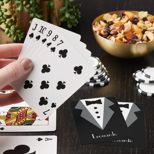 Tuxedo Black Krawatte Personalisiert Spielkarten (In Situ)