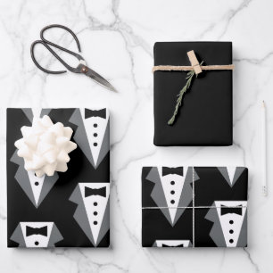 Tuxedo Black Krawatte Vatertag Geschenkpapier Set