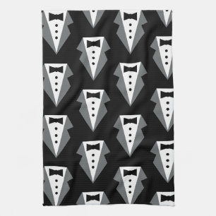 Tuxedo Black Krawatte Vatertag Geschirrtuch
