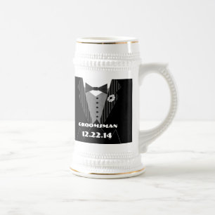 Tuxedo Bow Krawatte Gerber Daisy Trauzeuge Stein - Bierglas