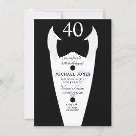 Tuxedo Bow Krawatte Mens 40. Geburtstag Party Einl Einladung