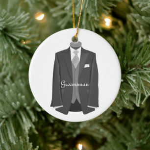 Tuxedo-Brautführer-Ornament für Hochzeiten Keramikornament