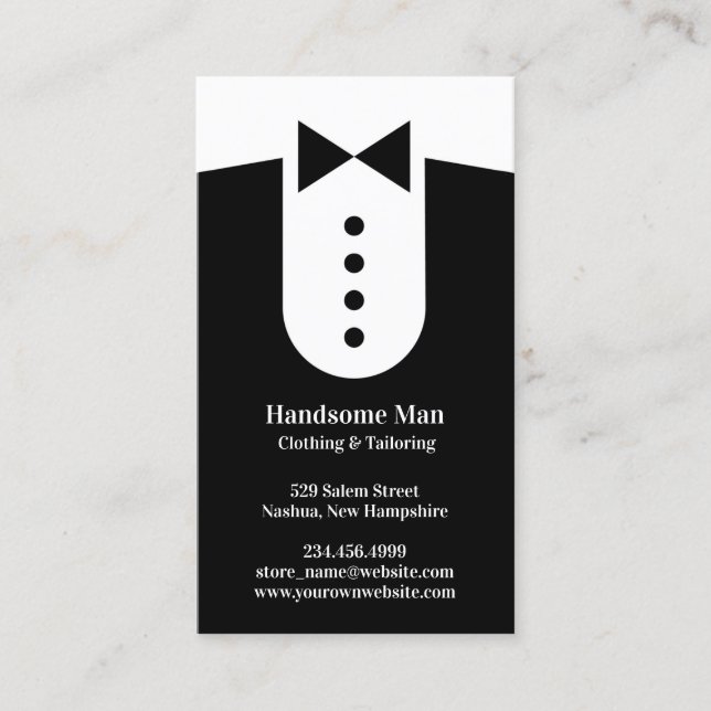 Tuxedo Business Card Visitenkarte (Vorderseite)