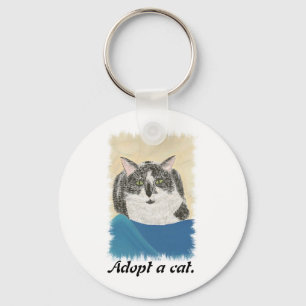 Tuxedo Cat Adoptiere eine Schlüsselkette für Katze Schlüsselanhänger