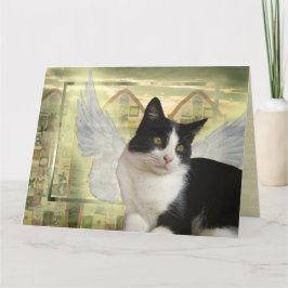 Tuxedo Cat Angel Pet Sympathie Karte Größe
