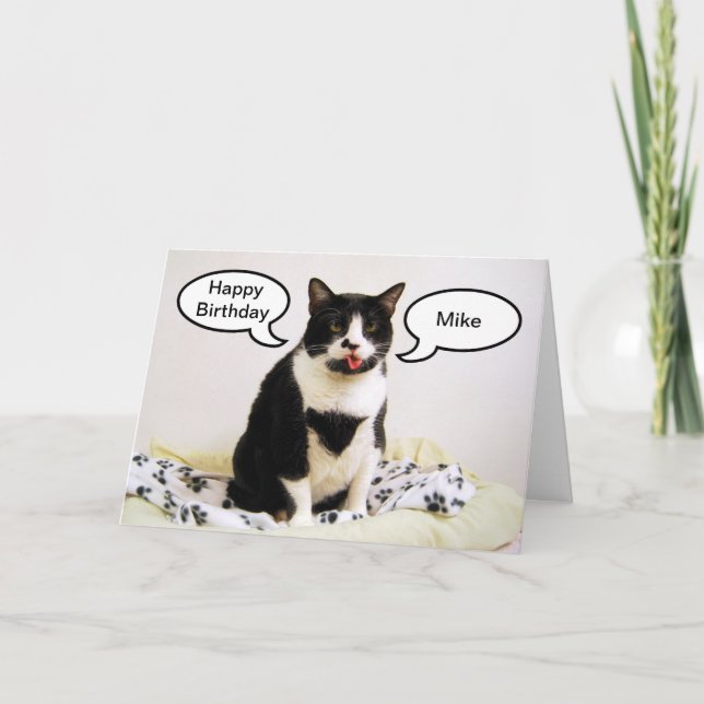 Tuxedo Cat Birthday Mike Spaß Card Karte (Vorderseite)