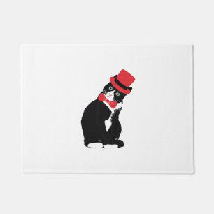 Tuxedo Cat Bow Krawatte Day Top Hat Halloween Vale Fußmatte