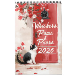 Tuxedo Cat Calendar 2026 - Schwarz-Weiß Katze Kuns Kalender
