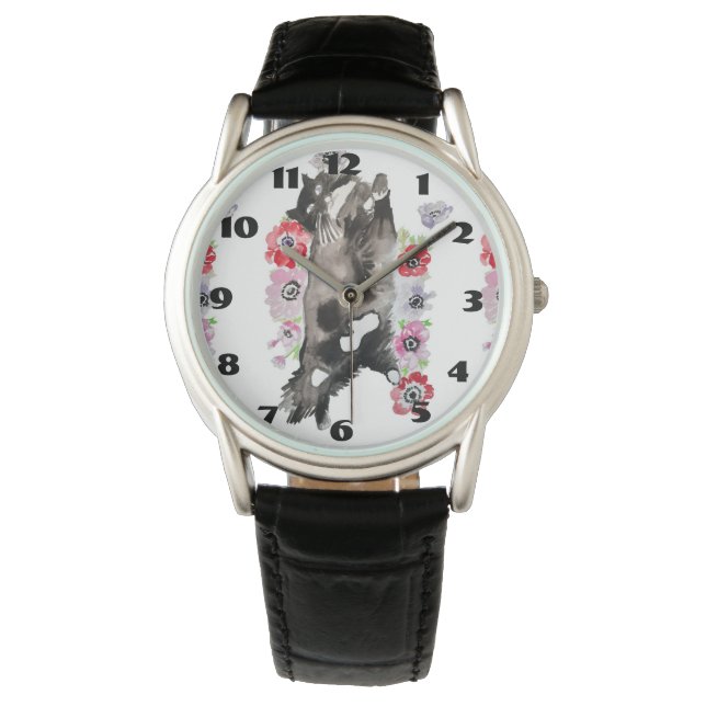 Tuxedo Cat Cats Art Animal Kinder Room Armbanduhr (Vorderseite)