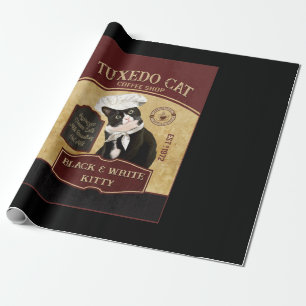 Tuxedo Cat Coffee Geschenkpapier
