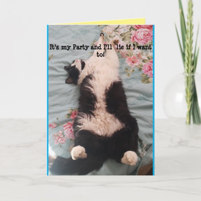Tuxedo Cat Cute Drôle C'est ma carte de fête (Devant)