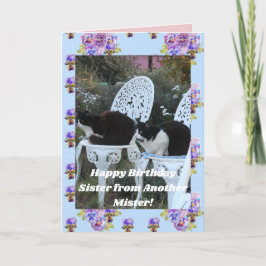 Tuxedo Cat Funny Birthday Sister Mister Cats Card Karte
