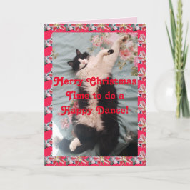 Tuxedo Cat Funny Frohe Weihnachts-Glückskarte Karte