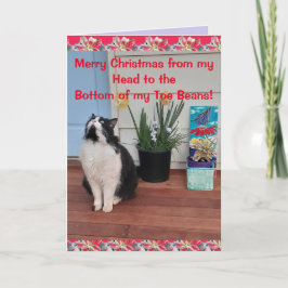 Tuxedo Cat Funny Frohe Weihnachts Toe Bean Card Karte