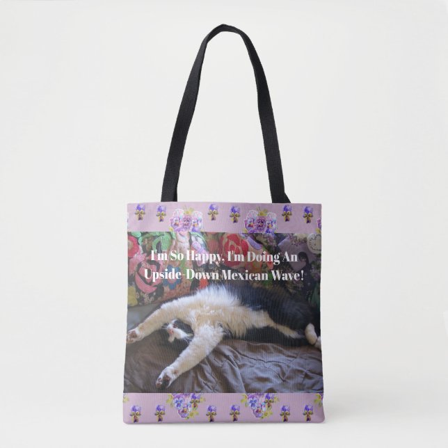 Tuxedo Cat Funny Niedlich, ein Mexikanisches Wave  Tasche (Vorderseite)