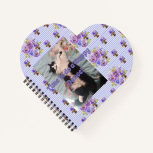 Tuxedo Cat Funny Niedlich Floral Happy Dance Noteb Notizbuch