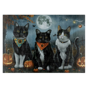 Tuxedo Cat Halloween Spooky Schneidebrett