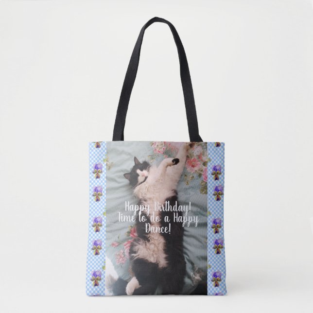 Tuxedo Cat Happy Dance lustig Happy Birthday Bag Tasche (Vorderseite)