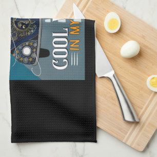 Tuxedo Cat Highway Cool Wind In My Hair Hippie Cat Geschirrtuch