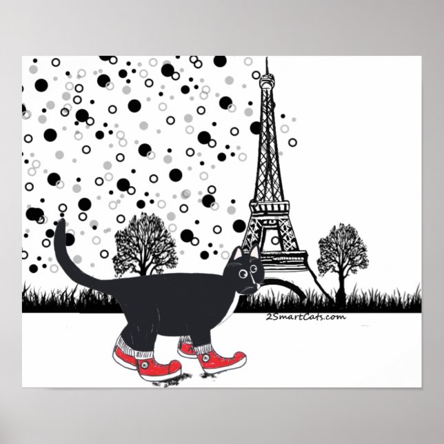 Tuxedo Cat in Paris Poster (Vorne)