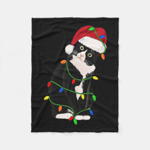 Tuxedo Cat Meow Santa Tuxie Weihnachtsbaumleuchten Fleecedecke