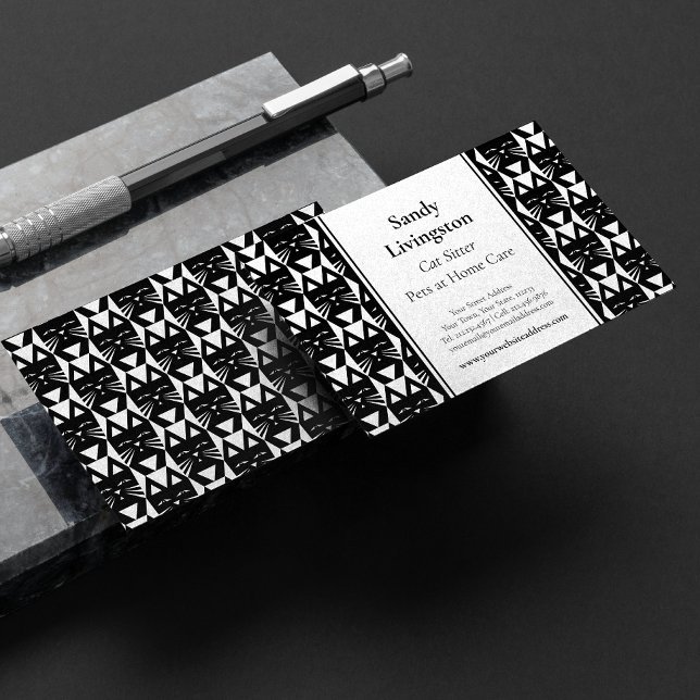 Tuxedo Cat Modern Geometrische Visitenkarte (Von Creator hochgeladen)