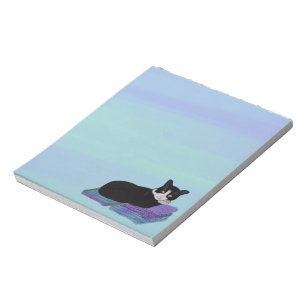 Tuxedo Cat Nickerchen Editor Notizblock