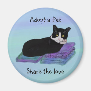 Tuxedo Cat Nickerchen Pet Adoption Magnete Magnet