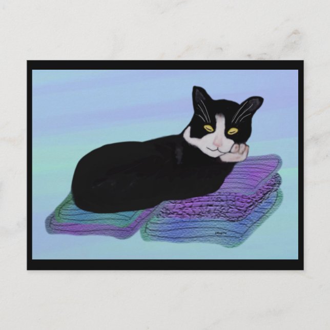 Tuxedo Cat Nickerchen Postkarten (Vorderseite)