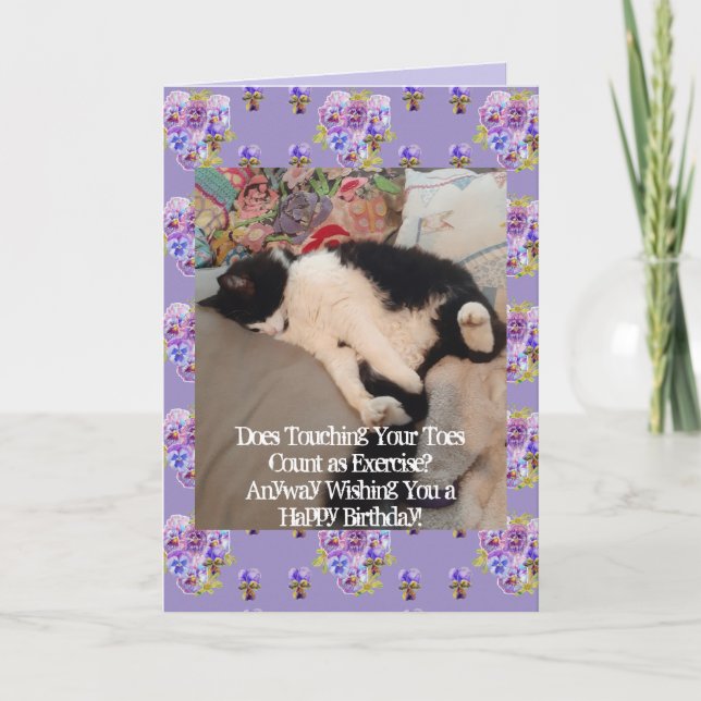 Tuxedo Cat Niedlich Happy Birthday Touching Toches Karte (Vorderseite)