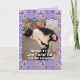 Tuxedo Cat Niedliches Denken Sie an Sie berühren Z Karte