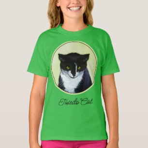 Tuxedo Cat Painting - Niedlich Original Cat Art T- T-Shirt