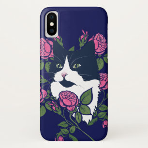 Tuxedo Cat Peony Floral Art Tuxie Katzen Case-Mate iPhone Hülle