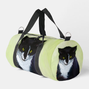 Tuxedo Cat Portrait Malerei Niedliche Kunst Duffle Bag