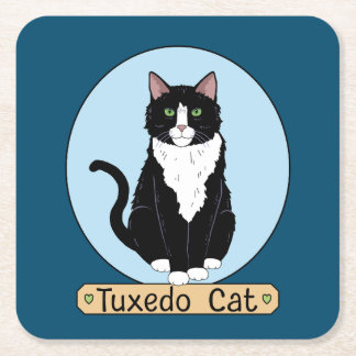 Tuxedo Cat Rechteckiger Pappuntersetzer