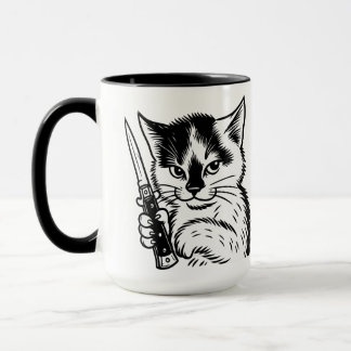 Tuxedo Cat Switchblade Attitude Mug by Phil Elmore Tasse