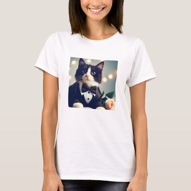 Tuxedo Cat T-Shirt (Vorderseite)