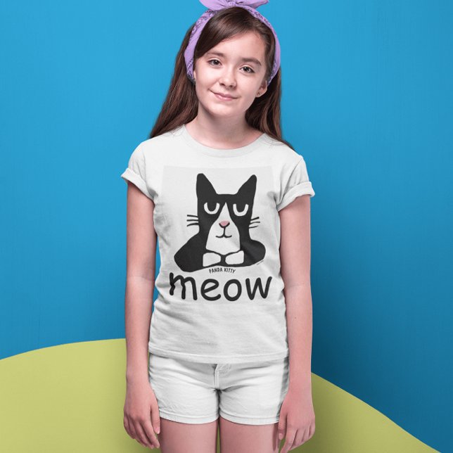 TUXEDO CAT T - Shirt, Panda Kitty KIDS MEOW T-Shirt (Von Creator hochgeladen)