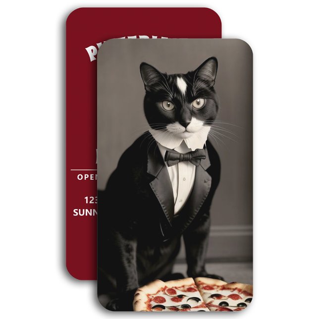 Tuxedo Cat und Pizza Visitenkarte (Von Creator hochgeladen)