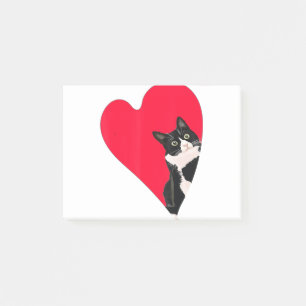 Tuxedo Cat Valentine Herz für Kitten und Tier Post-it Klebezettel